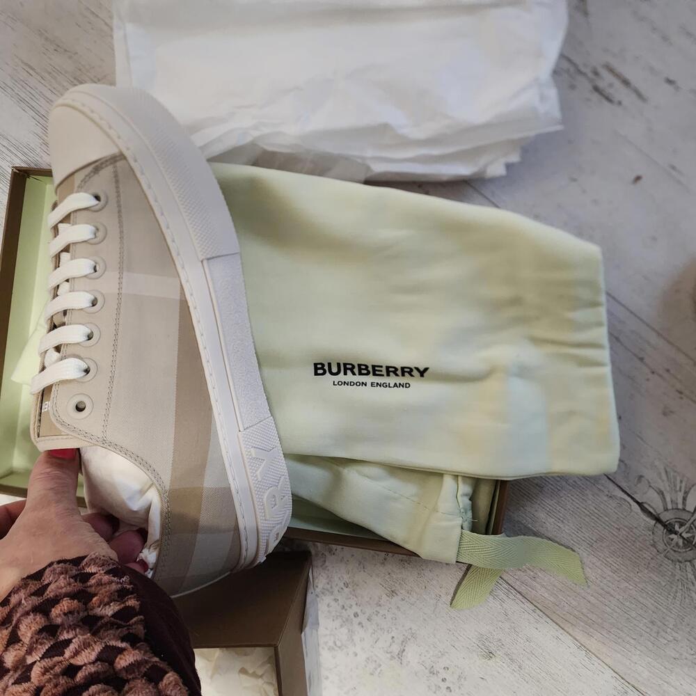 New Authentic Burberry Jack Vintage Check Platform Low Top Sneakers 41 10 - Picture 7 of 7